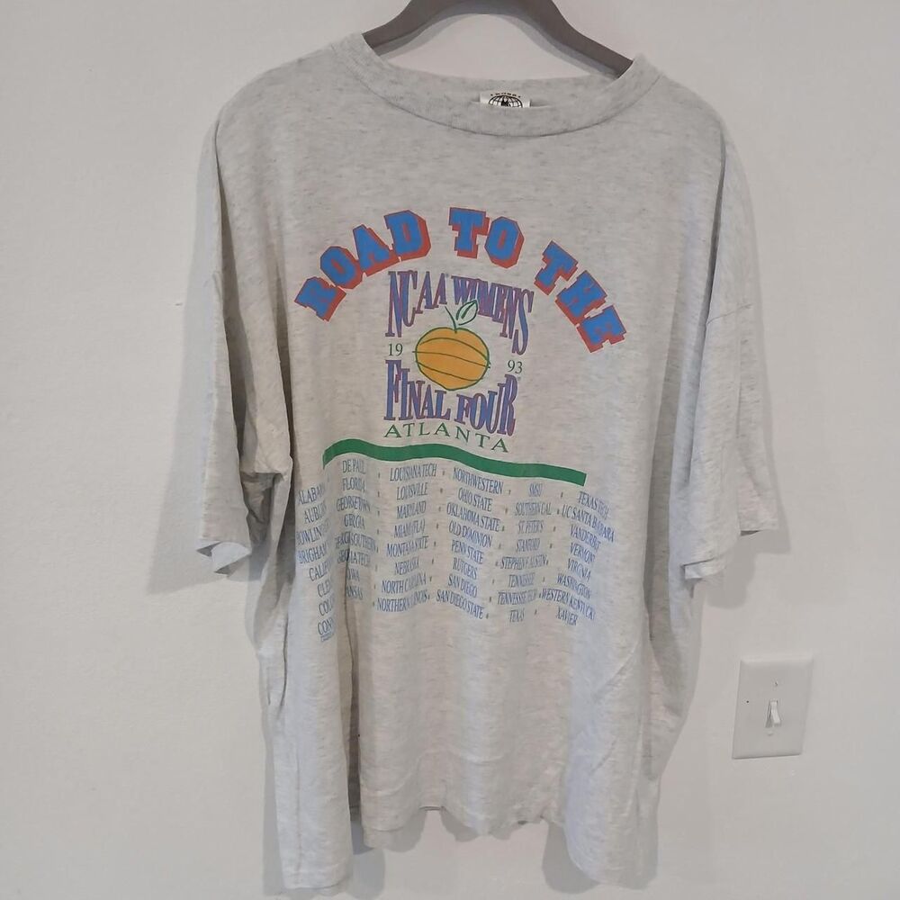 1993 NCAA Women's Basketball Road to Final Four Single Stitch T-Shirt
